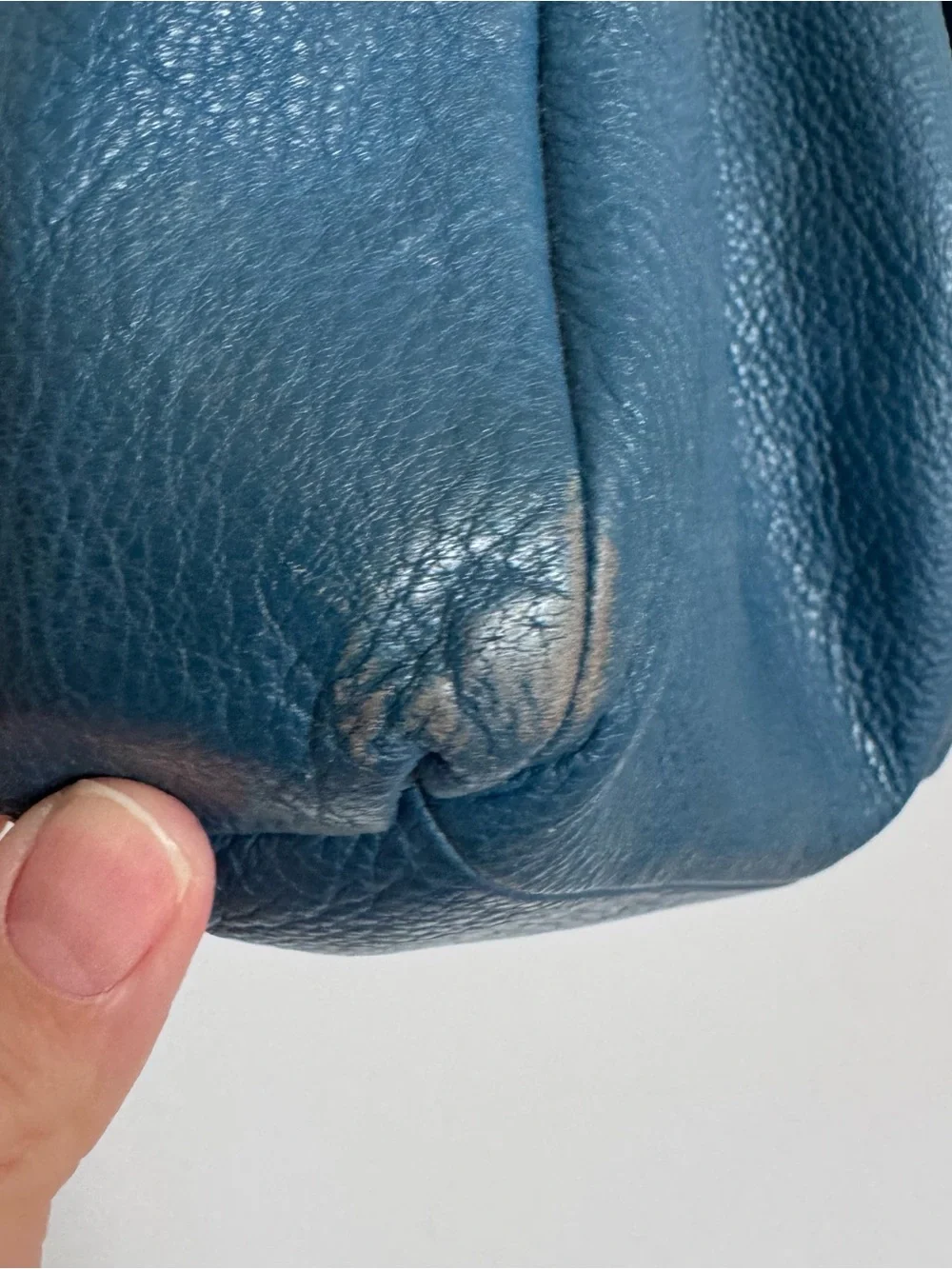 Coach Madison Phoebe Blue Pebbled Leather Shoulder Hobo Bag